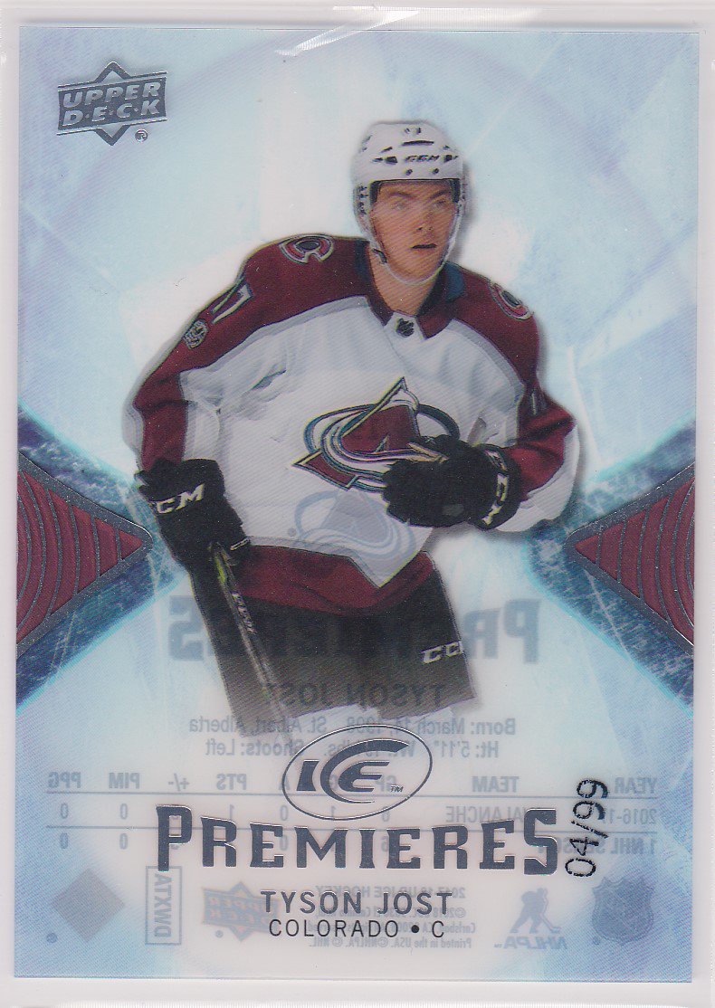 (image for) 2017-18 Upper Deck Ice #195 Tyson Jost 4/99 RC